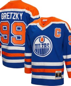 Wayne Gretzky Edmonton Oilers Captain Patch 1986/87 Blue Line Player Jersey - Royal