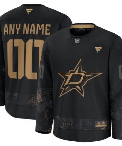 Dallas Stars  2024 Military Appreciation Personalized Long Sleeve Practice Jersey - Black