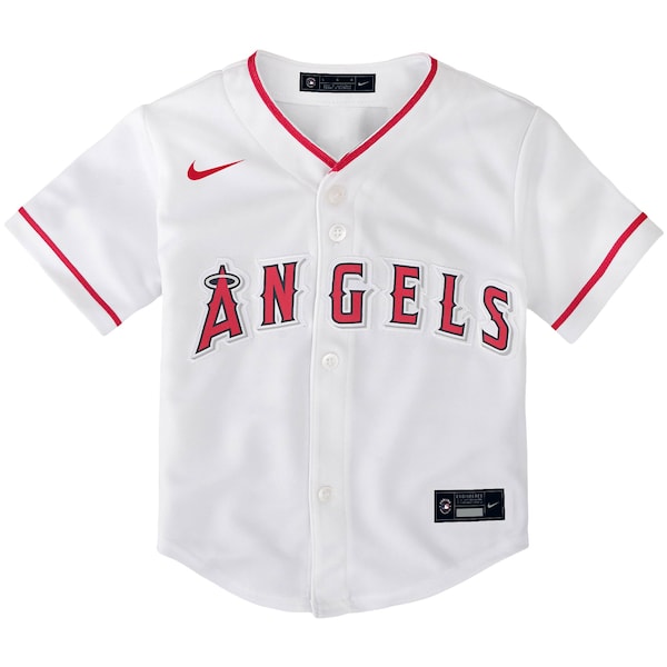 Mike Trout Los Angeles Angels Nike Toddler Home Replica Player Jersey - White - Image 2