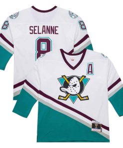 Alternative view of Teemu Selanne Anaheim Ducks 1996-97 Power Play Jersey - White/Purple