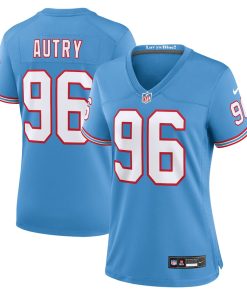 Denico Autry Tennessee Titans Nike Women's Oilers Throwback Player Game Jersey - Light Blue