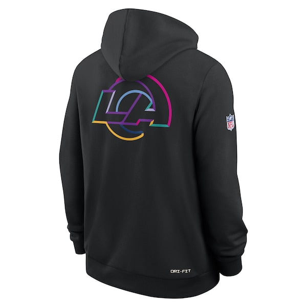 Los Angeles Rams Nike 2025 NFL Crucial Catch Sideline Standard Issue Dri-FIT Hoodie - Black - Image 3