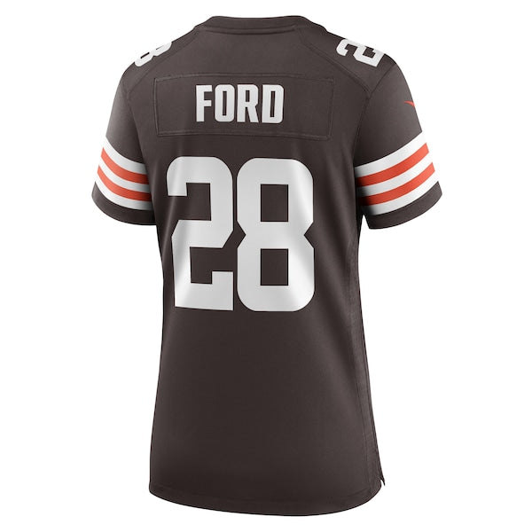 Mike Ford Cleveland Browns Nike Women's Team Game Jersey - Brown - Image 3