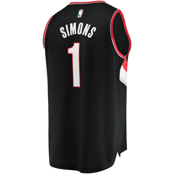 Anfernee Simons Portland Trail Blazers Youth Fast Break Player Jersey - Icon Edition - Black - Image 3