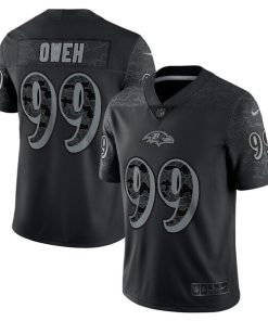 Alternative view of Odafe Oweh Baltimore Ravens Nike RFLCTV Limited Jersey - Black