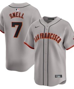 Alternative view of Blake Snell San Francisco Giants Nike Away Limited Jersey - Gray/Cream