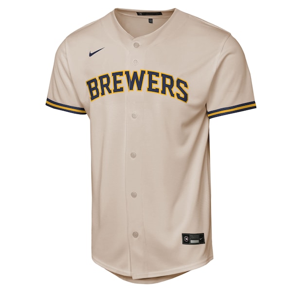 Christian Yelich Milwaukee Brewers Nike Youth Home Replica Player Jersey - Cream - Image 2