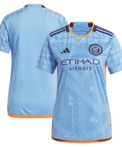New York City FC adidas Women's 2024 The Interboro Kit Replica Jersey - Light Blue