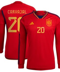 Daniel Carvajal Spain National Team adidas 2022/23 Home Long Sleeve Replica Jersey - Red