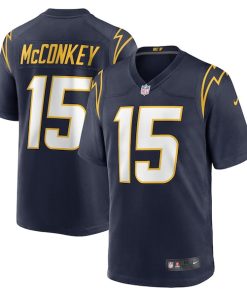 Alternative view of Ladd McConkey Los Angeles Chargers Nike Alternate Game Jersey -  Navy/Royal/White