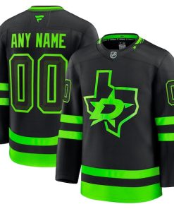 Alternative view of Dallas Stars  Alternate Premium Custom Jersey - Black/Kelly Green