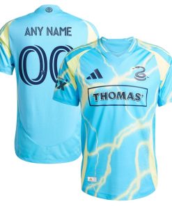 Philadelphia Union adidas 2025 The Voltage Kit Authentic Custom Jersey - Blue