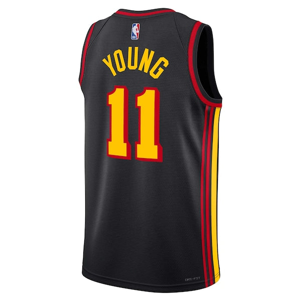 Trae Young Atlanta Hawks Jordan Brand Unisex Swingman Jersey - Statement Edition - Black - Image 3