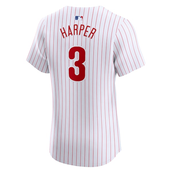 Bryce Harper Philadelphia Phillies Nike Home Elite Jersey - White - Image 3