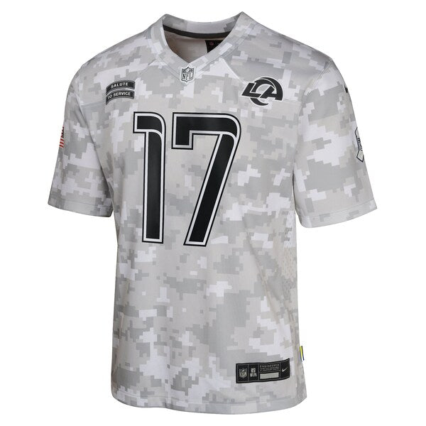 Puka Nacua Los Angeles Rams Nike Youth 2024 Salute to Service Game Jersey - Arctic Camo - Image 2