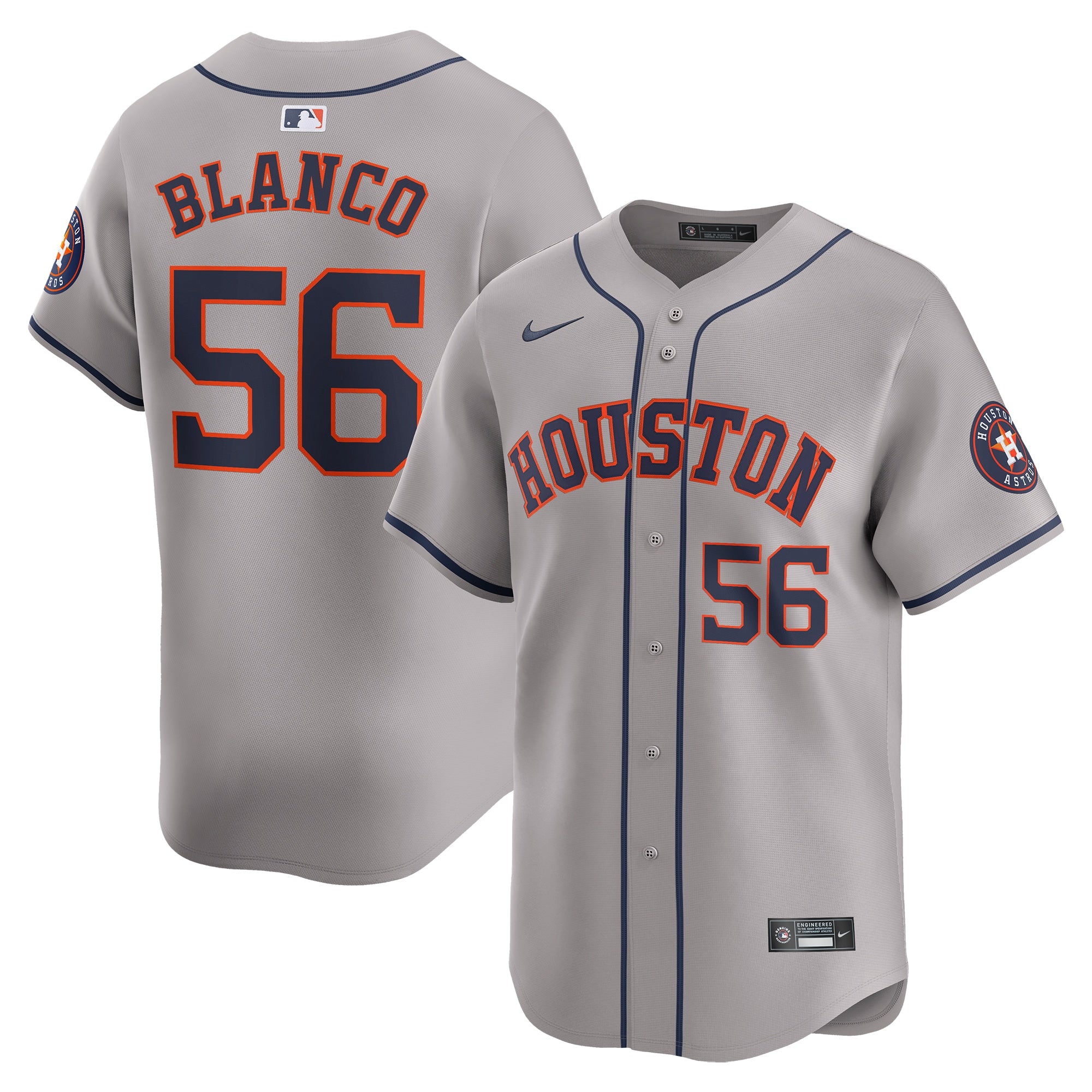 Ronel Blanco Houston Astros Nike Home Limited Player Jersey - White/Gray - Image 6