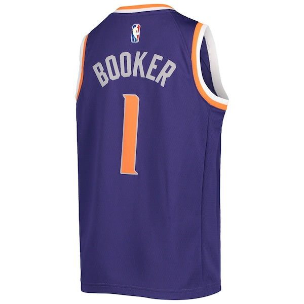 Devin Booker Phoenix Suns Nike Youth 2021/22 Diamond Swingman Jersey - Icon Edition - Purple - Image 3