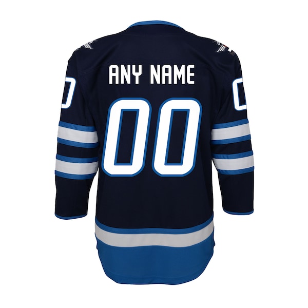 Winnipeg Jets Youth Home Premier Custom Jersey - Navy - Image 3