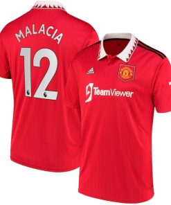 Tyrell Malacia Manchester United adidas 2022/23 Home Replica Player Jersey - Red