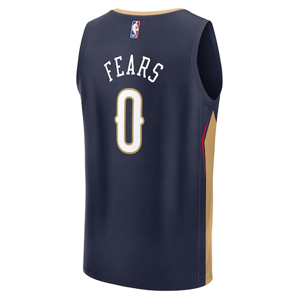 Jeremiah Fears New Orleans Pelicans 2025 NBA Draft First Round Pick Fast Break Replica Jersey - Icon Edition - Navy - Image 3