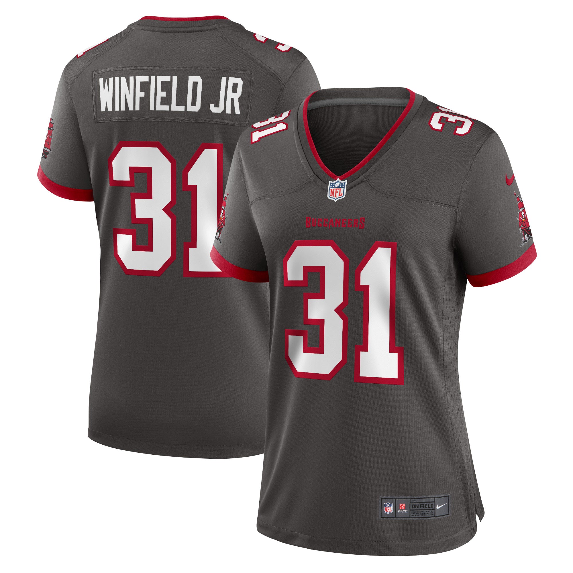 Antoine Winfield Jr. Tampa Bay Buccaneers Nike Women's Game Jersey - White/Pewter - Image 6