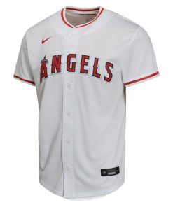 Alternative view of Yusei Kikuchi Los Angeles Angels Nike Youth Home Game Player Jersey - White