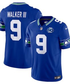 Kenneth Walker III Seattle Seahawks Nike 50th Season Vapor F.U.S.E. Limited Jersey - Royal/College Navy