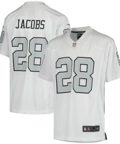 Josh Jacobs Las Vegas Raiders Nike Youth Color Rush Game Jersey - White/Black