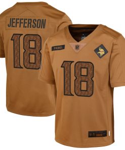 Justin Jefferson Minnesota Vikings Nike Youth 2023 Salute To Service Limited Jersey - Brown