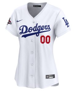 Alternative view of Los Angeles Dodgers Nike Women's 2024 World Series Champions Home Custom Limited Jersey - White