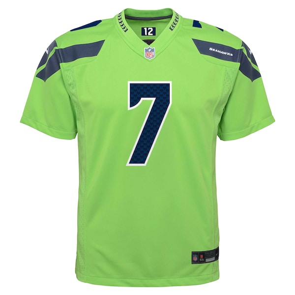 Geno Smith Seattle Seahawks Nike Youth Alternate Player Game Jersey - Neon Green - Image 3
