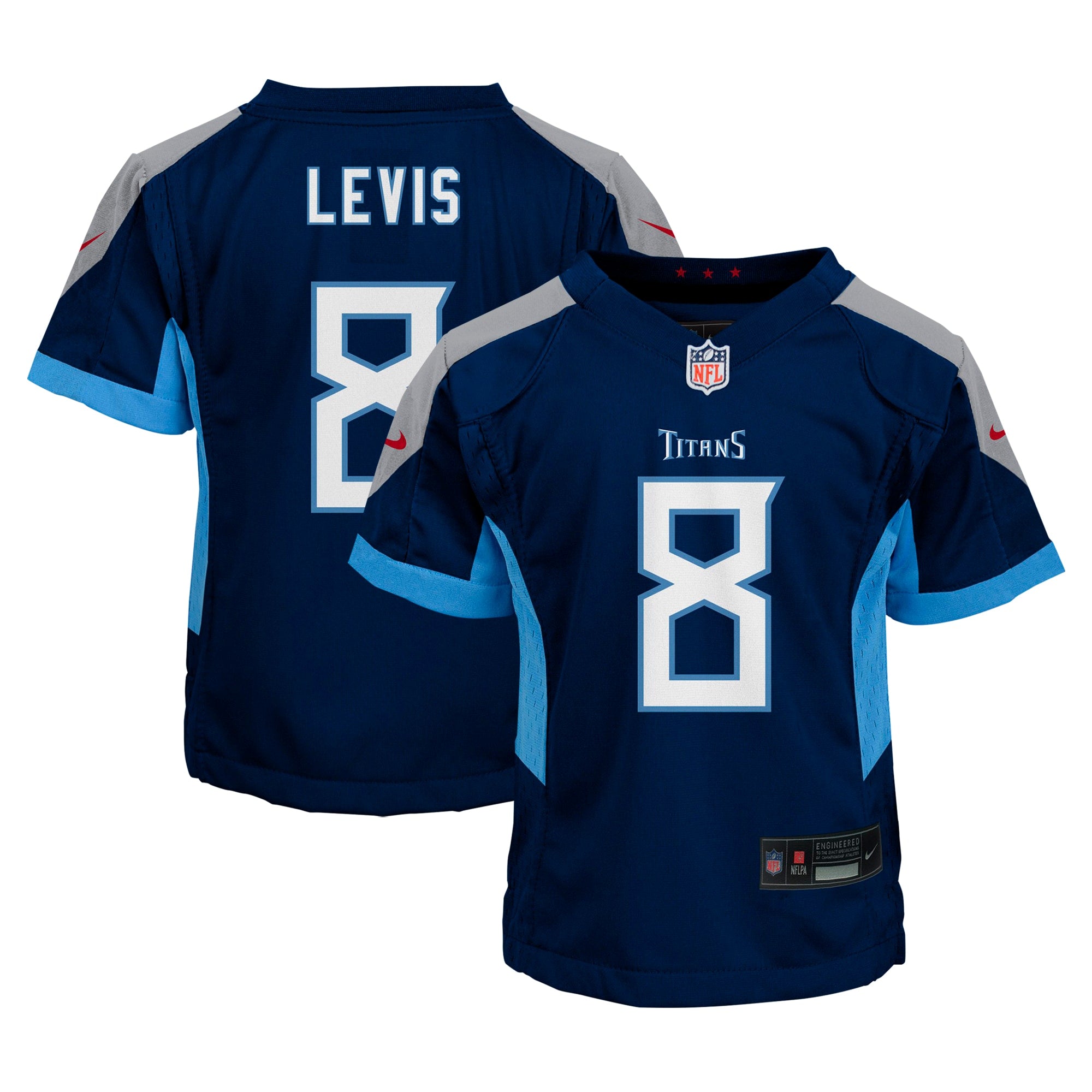 Will Levis Tennessee Titans Nike Toddler Alternate Oilers Throwback Game Jersey - Light Blue/Navy - Image 6