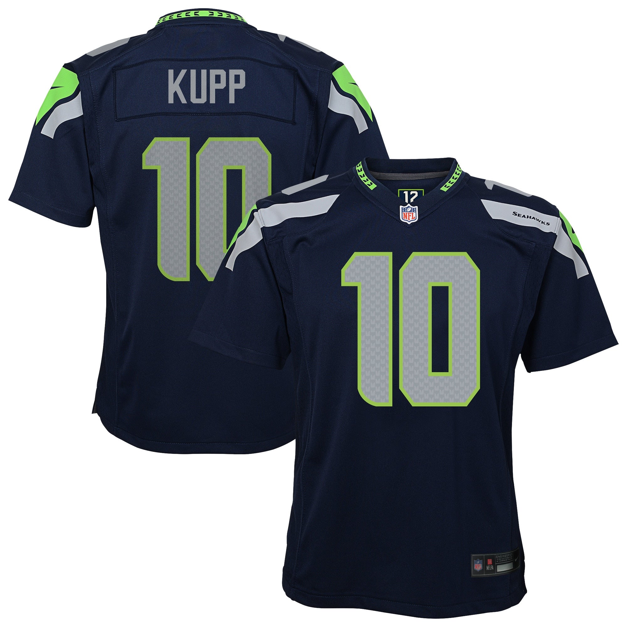Cooper Kupp Seattle Seahawks Nike Youth Game Jersey - Royal/College Navy/Neon Green - Image 6