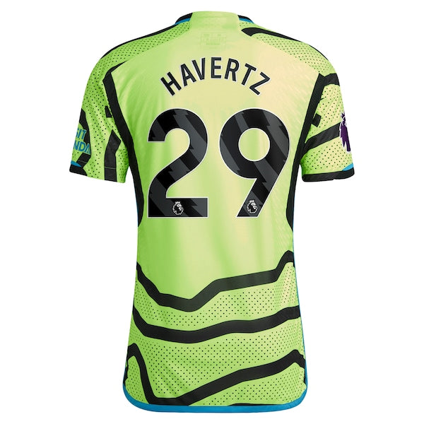 Kai Havertz Arsenal adidas 2023/24 Away Authentic Player Jersey - Yellow/Red - Image 4