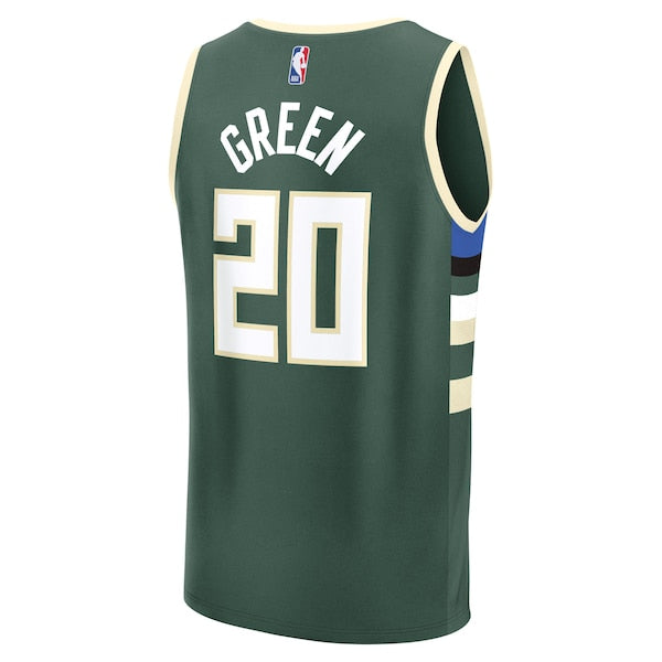 A.J. Green Milwaukee Bucks Fast Break Replica Player Jersey - Icon Edition - Hunter Green - Image 3