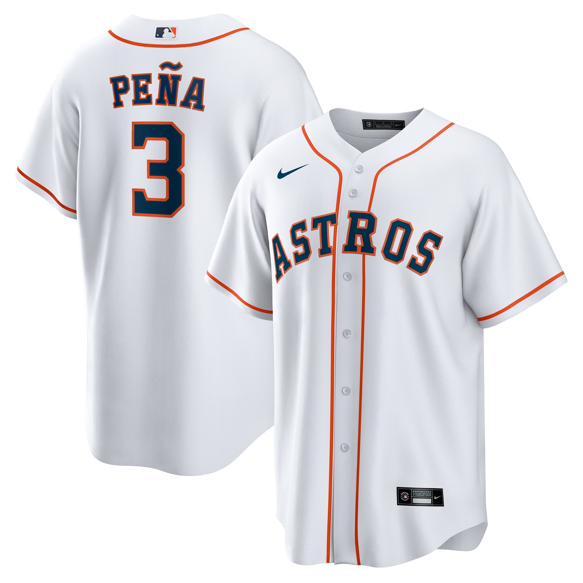 Jeremy Pe?a Houston Astros Nike Replica Player Jersey - Gray/White - Image 6