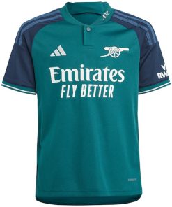 Alternative view of Declan Rice Arsenal adidas Youth 2023/24 Third Replica Player Jersey - Green