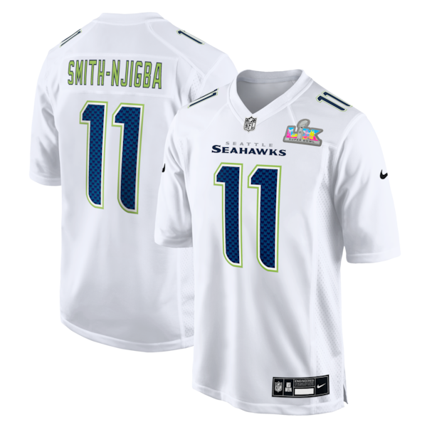 Men's Seattle Seahawks Jaxon Smith-Njigba Nike Super Bowl LX Patch Tundra Fashion Game Jersey - White/Black - Image 2