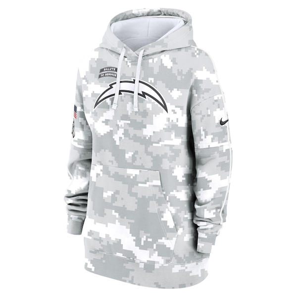 Los Angeles Chargers Nike Women's 2024 Salute To Service Club Fleece Pullover Hoodie - Arctic Camo - Image 3