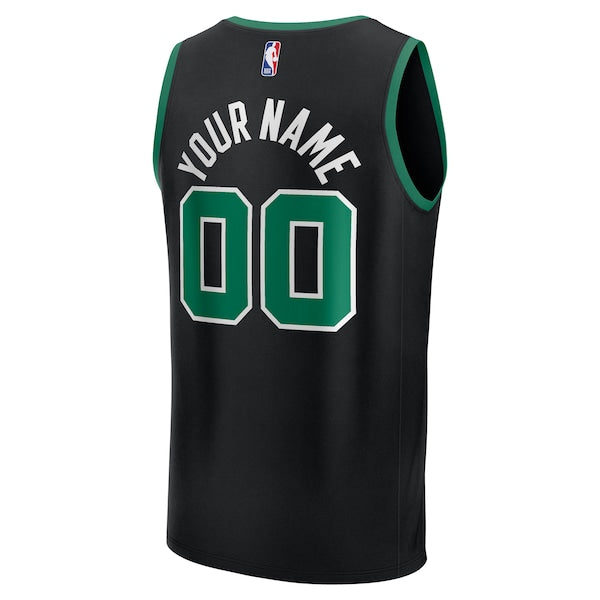 Boston Celtics Fast Break Custom Jersey - Statement Edition - Black/White/Kelly Green - Image 4