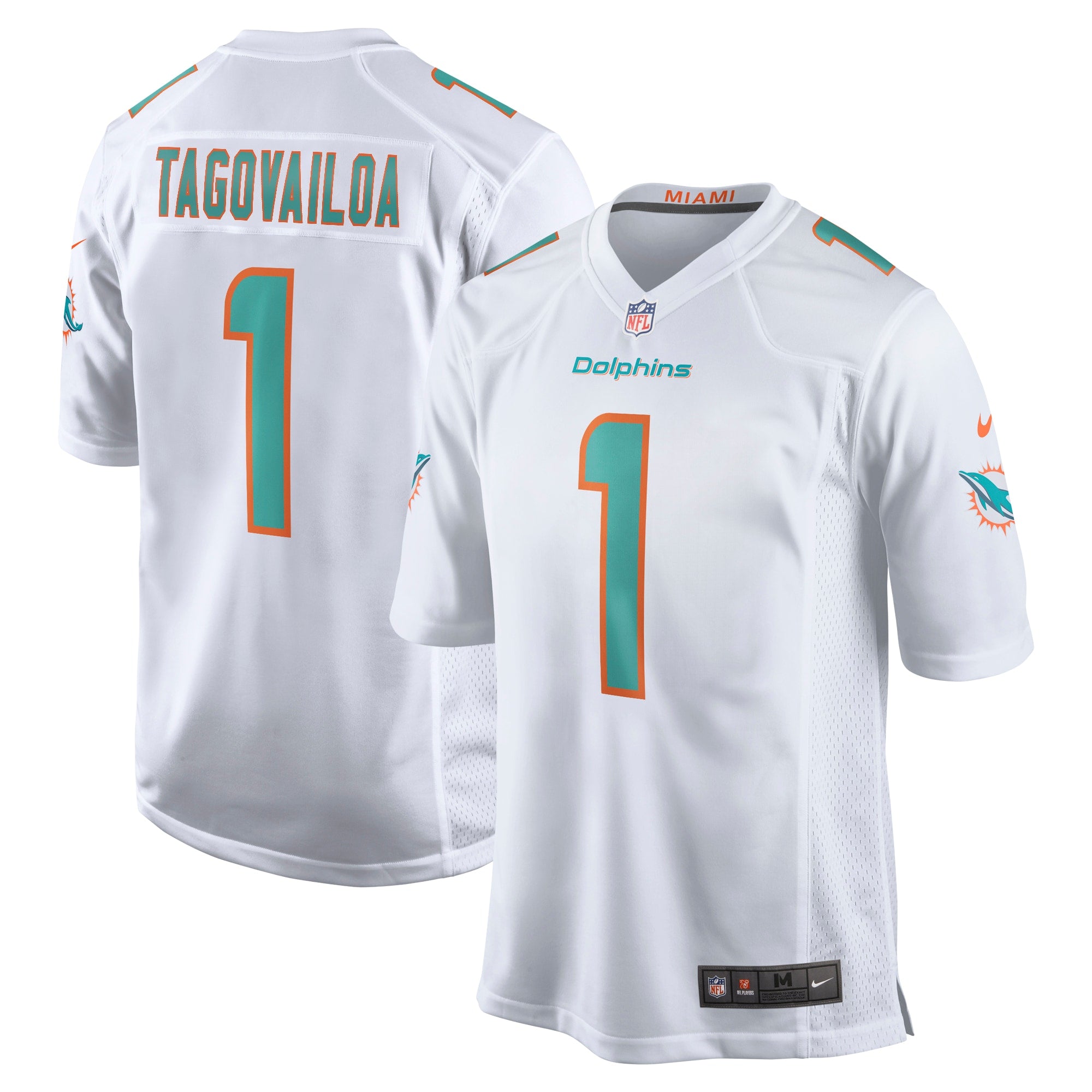 Tua Tagovailoa Miami Dolphins Nike Alternate Game Jersey - Aqua/White - Image 5