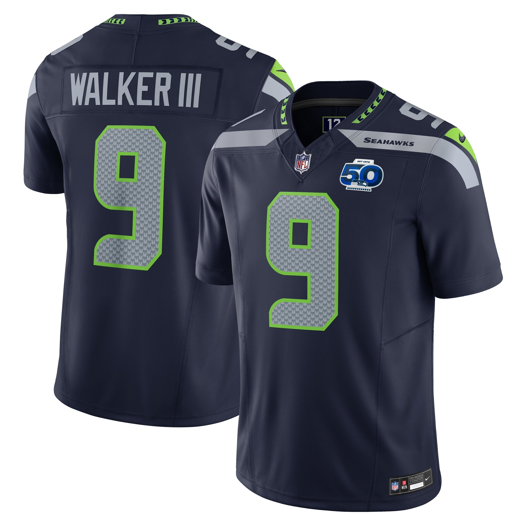 Kenneth Walker III Seattle Seahawks Nike 50th Season Vapor F.U.S.E. Limited Jersey - Royal/College Navy - Image 6