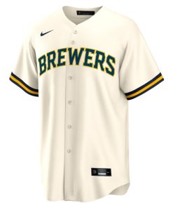 Alternative view of Joey Wiemer Milwaukee Brewers Nike Home Replica Player Jersey - Cream