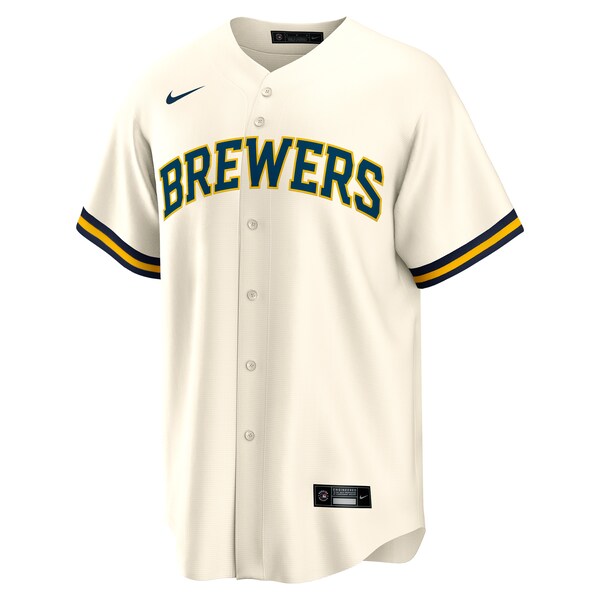 Joey Wiemer Milwaukee Brewers Nike Home Replica Player Jersey - Cream - Image 2