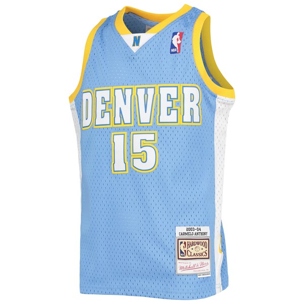 Carmelo Anthony Denver Nuggets Youth 2003-04 Hardwood Classics Swingman Jersey - Powder Blue - Image 2
