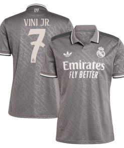 Alternative view of Vini Jr. Los Merengues adidas Originals 2024/25 Third Replica Player Jersey - Charcoal/White