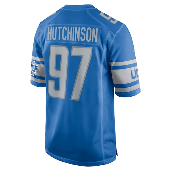 Aidan Hutchinson Detroit Lions Nike Player Game Jersey - Blue - Image 3