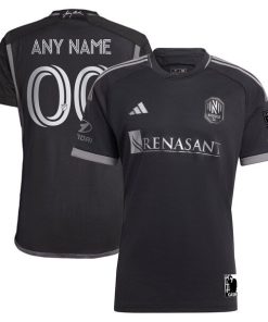 Nashville SC adidas 2024 Man In Black Kit Authentic Custom Jersey - Black