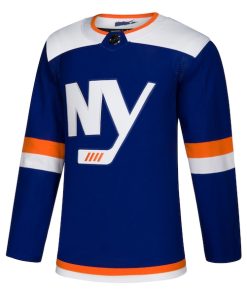 Alternative view of New York Islanders adidas Alternate Authentic Blank Jersey - Blue