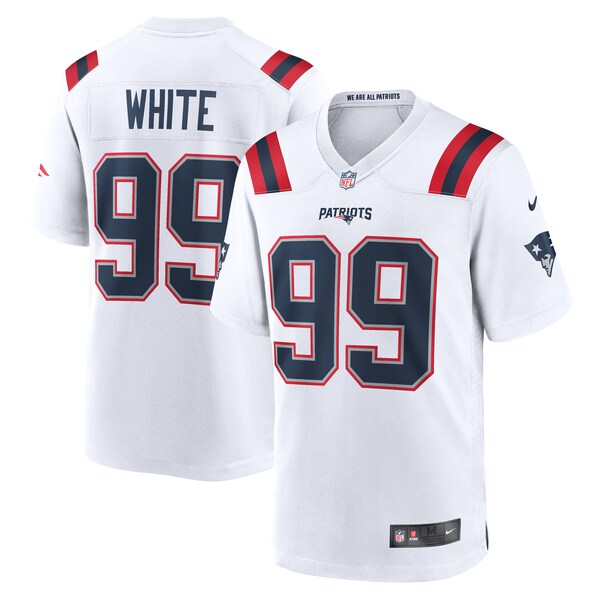 Keion White New England Patriots Nike Game Jersey - White - Image 2